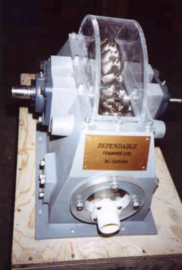 Demonstration turbine showing principle of operation.
